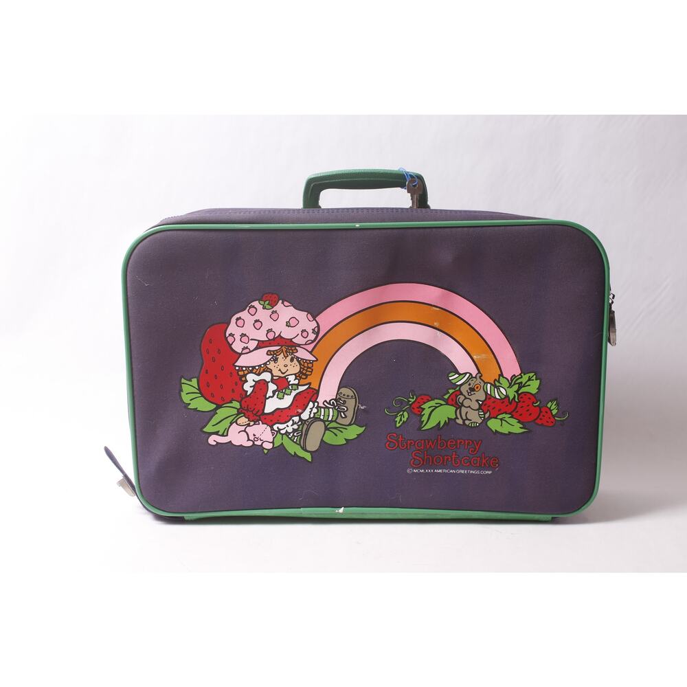Strawberry Shortcake 1980 Suitcase Blue Children's 18x12" Travel ~260317-WH 118